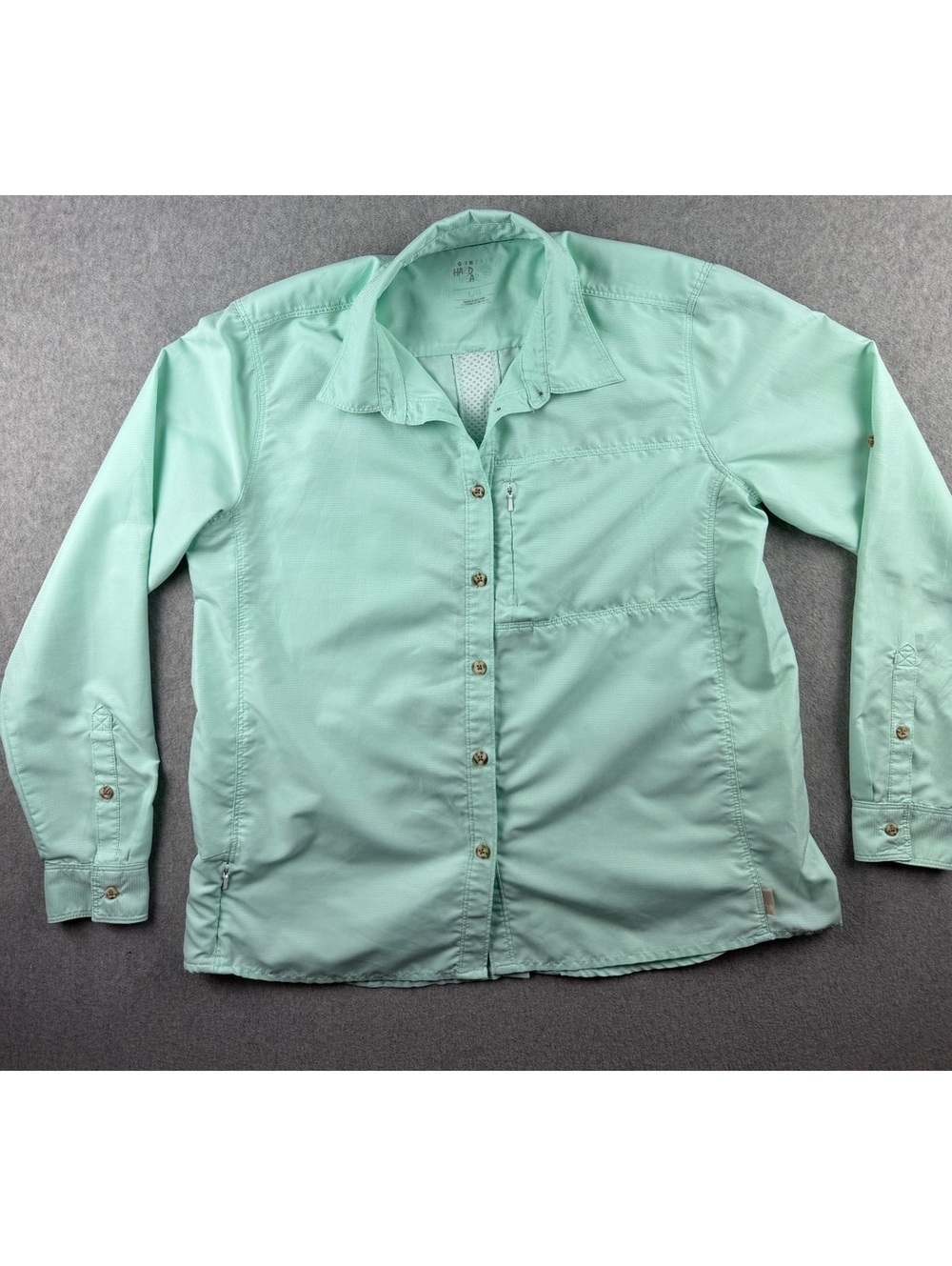 Mountain Hardwear Canyon Long Sleeve Hiking Shirt Women’s L Mint Green UPF